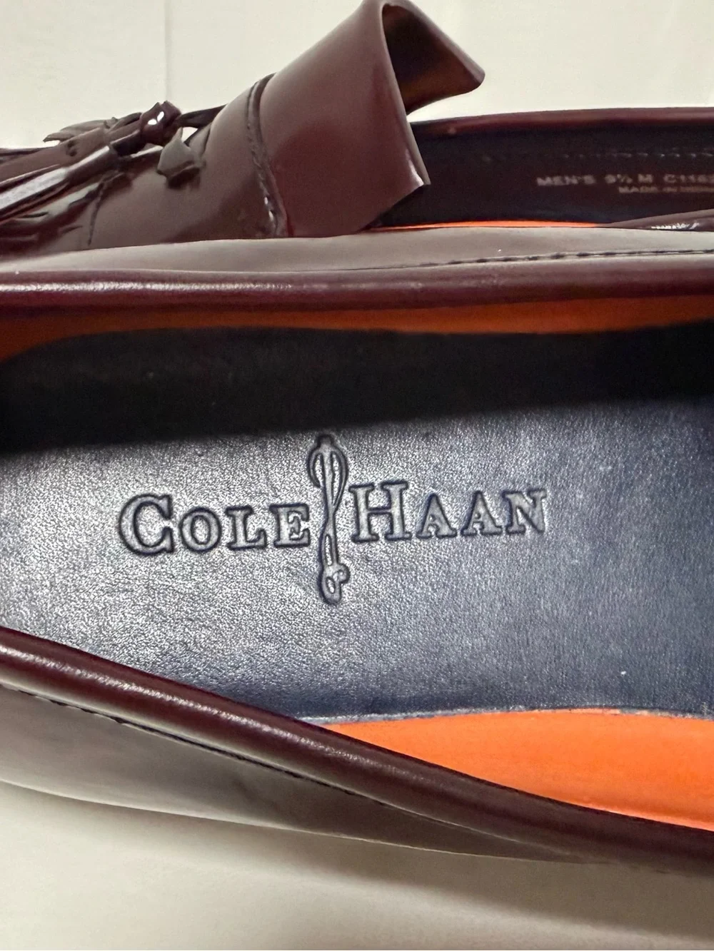 Men’s 9.5 Cole Haan Men's Dark Burgundy Tassel Leather Loafers